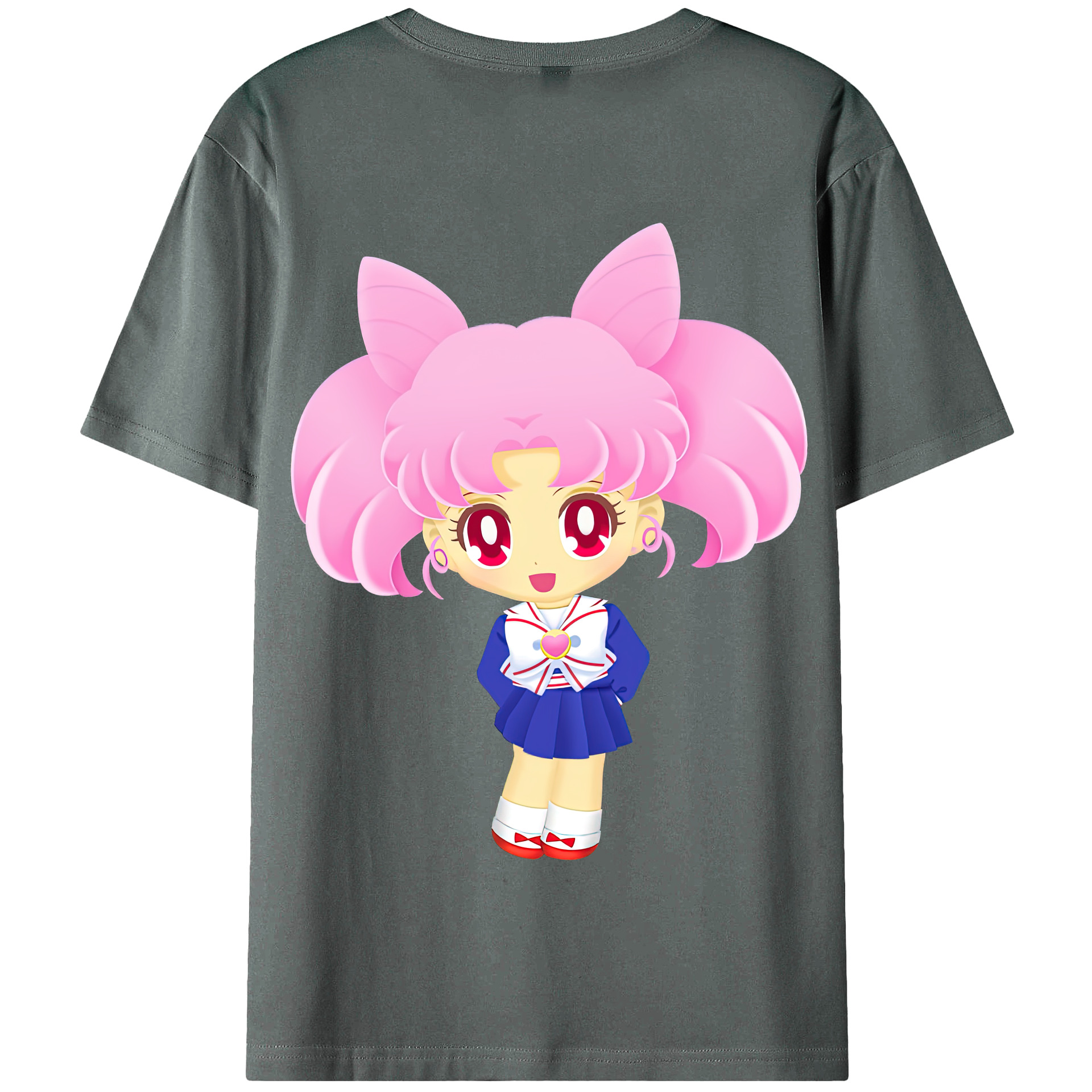 （画像用） 美少女戦士セーラームーン ちびうさ Sailor Moon Chibiusa Tsukino Usagi Small Lady Serenity 綿100％半袖Tシャツ（背面プリント）